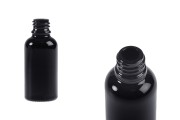Staklena crna bočica za etarska ulja 30mL, sa grlom PP18