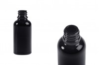Staklena crna bočica za etarska ulja 30mL, sa grlom PP18