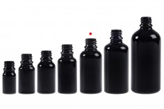 Crna staklena bočica za etarska ulja 30mL, sa grlom PP18 - bez zatvarača