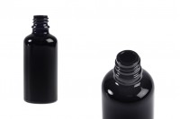 Staklena crna bočica za etarska ulja 50mL, sa grlom PP18