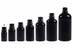 Crna staklena bočica za etarska ulja 5mL, sa grlom PP18 - bez zatvarača