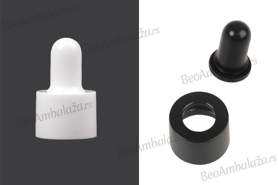 Set - plastični prsten i gumica za pipete za prečnik grla bočica PP18