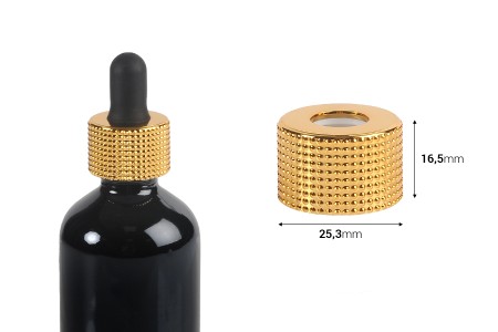 Zatvarač - prsten plastični sa zlatnim aluminijumskim premazom za pipete od 5 do 100 mL-dimenzije_slike