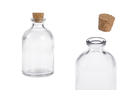 Staklena flašica 55mL sa konusnim plutanim čepom - 12 kom-slika_proizvoda