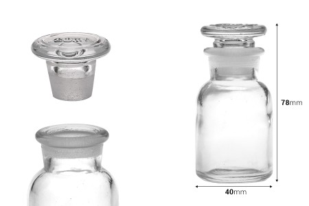 Farmaceutska bočica 30 ml providna sa staklenim poklopcem-dimenzije_slike