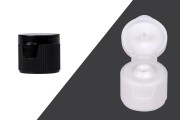 Plastični flip top zatvarač PP18 u crnoj ili beloj boji