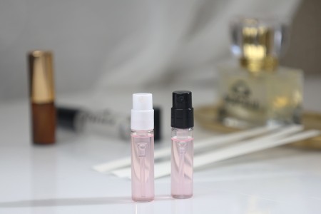 Staklena providna bočica 2 mL (na klik) sa belim ili crnim sprejom za parfemske testere - 100 kom-3