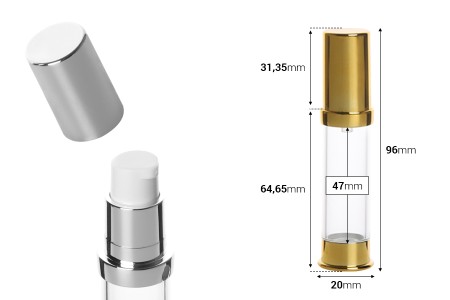 Airless akrilna bočica 10mL za kreme - 12 kom-dimenzije_slike