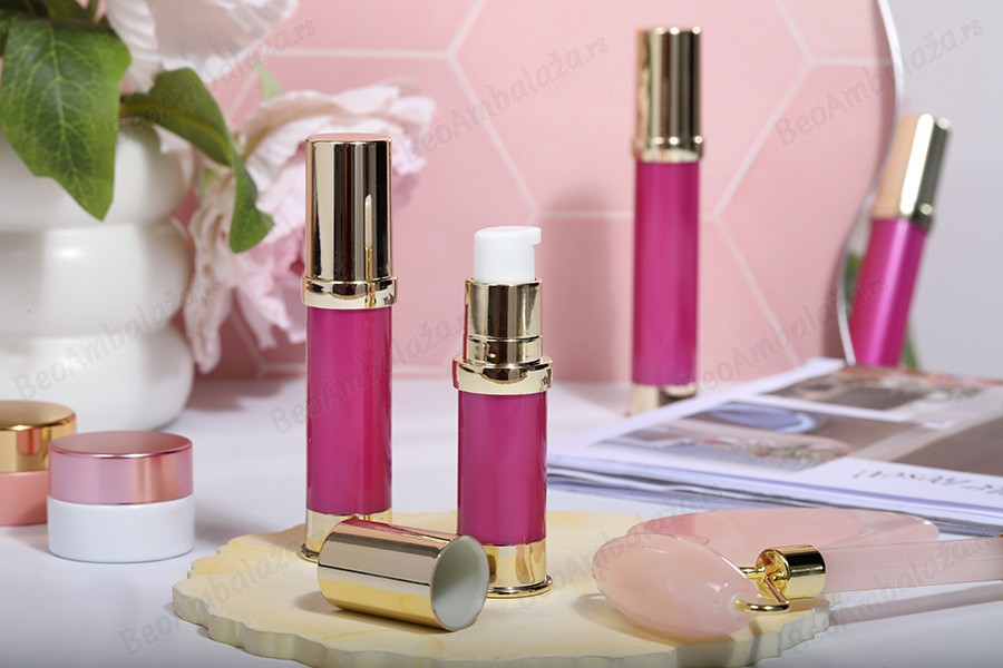 Airless akrilna zlatno-roze bočica 5mL za kreme - 12 kom-grupa_slika