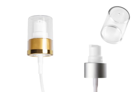 Aluminijumska srebrna ili zlatna mat pumpica PP24 za kreme sa providnim zatvaračem-slika_proizvoda