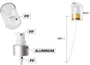 Aluminijumska srebrna ili zlatna mat pumpica PP24 za kreme sa providnim zatvaračem - 12 kom Aluminijumska srebrna ili zlatna mat pumpica PP24 za kreme sa providnim zatvaračem - 12 kom