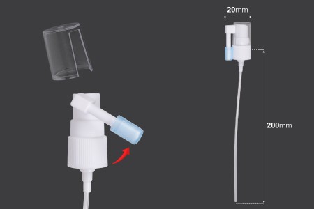 Plastični sprej 18/410 za lokalno raspršivanje, sa providnim zatvaračem i zaštitinim poklopcem na mlaznici-dimenzije_slike