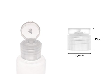 Plastični providni flip top zatvarač PP18-dimenzije_slike