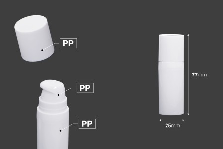 Airless plastična bela bočica 10mL za kreme - 12 kom-dimenzije_slike