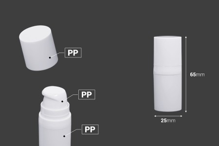 Airless plastična bela bočica 5mL za kreme - 12 kom-dimenzije_slike