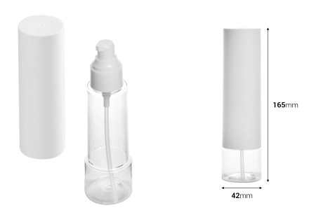Plastična bočica 100mL za kremu, sa pumpicom i belim zatvaračem-dimenzije_slike