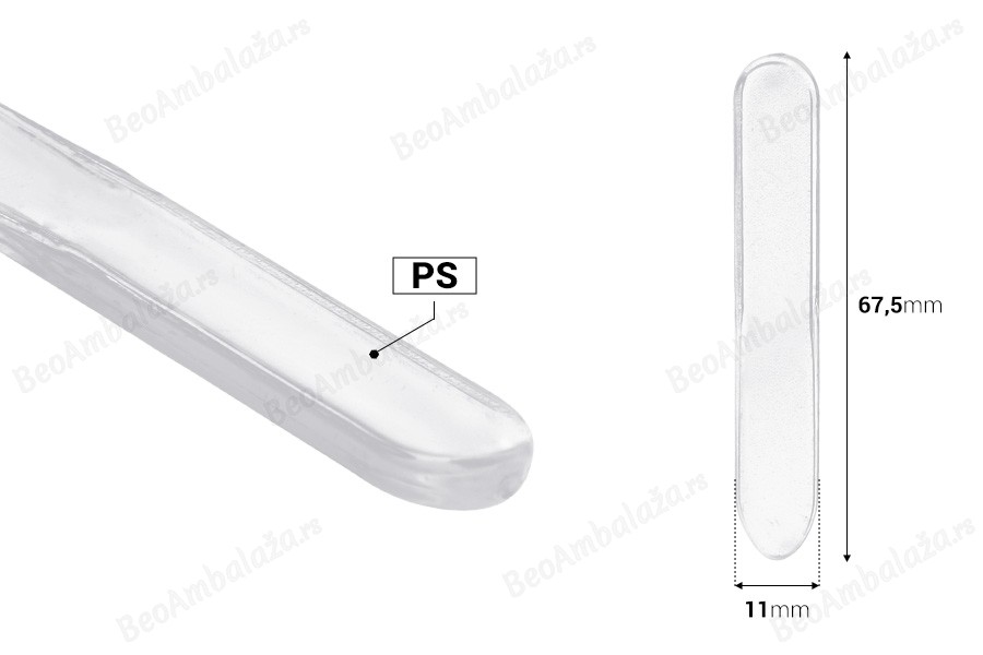 Plastična providna spatula za kreme (PS) 67,5 mm - 50 kom-dimenzije_slike