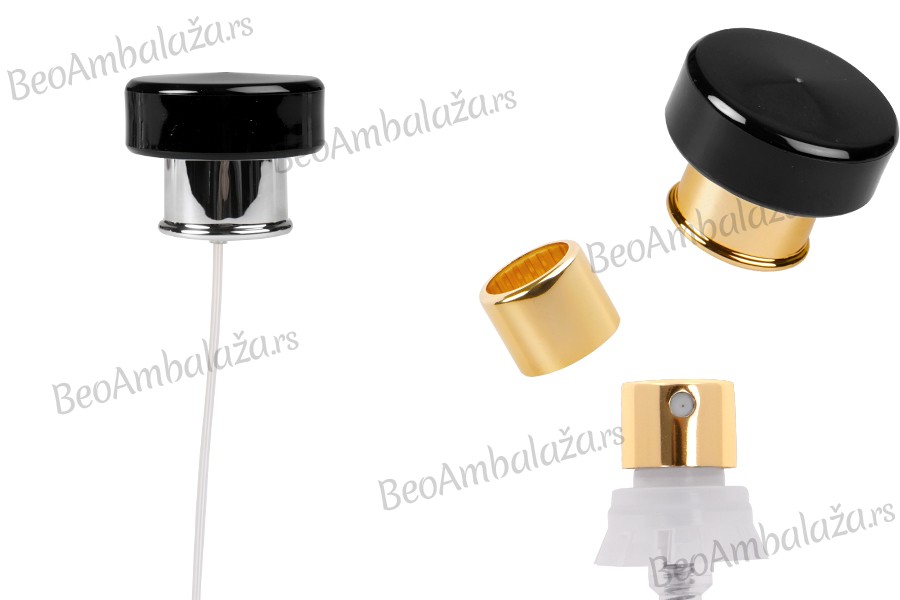 Sprej sa luksuznim crnim poklopcem za parfemske bočice sa Crimp zatvaranjem 15mm Sprej sa luksuznim crnim poklopcem za parfemske bočice sa Crimp zatvaranjem 15mm