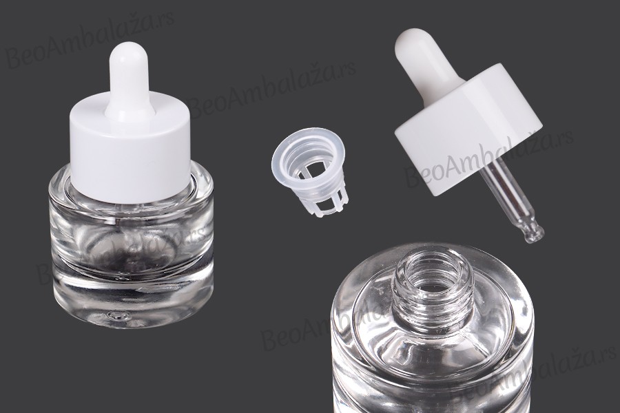 Staklena bočica 20 mL sa pipetom i drenažnim elementom