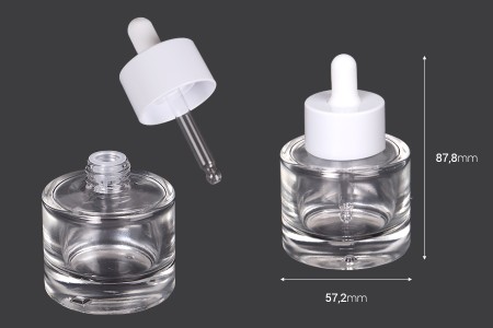 Staklena bočica 50 mL sa pipetom i drenažnim elementom-dimenzije_slike