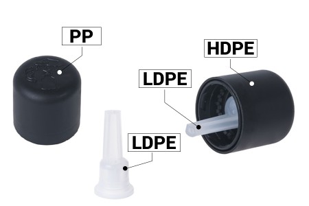 Plastični crni sigurnosni CRC zatvarač PP18 sa unutrašnjom kapaljkom-grupa_slika