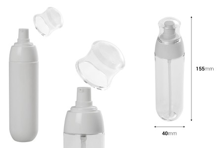 PET flašica 100mL sa belom pumpicom i providnim zatvaračem-dimenzije_slike