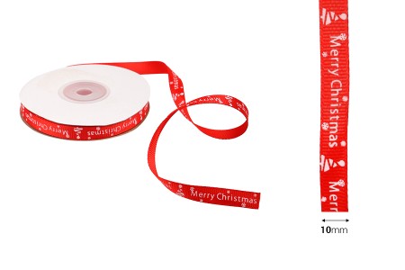 Božićna gro traka u crvenoj boji 10mm x 22,86m-2