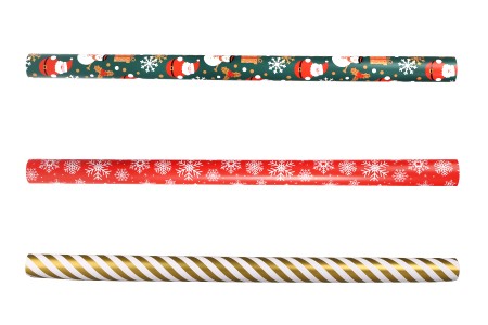 Božićni papir za uvijanje širine 70cm u rolni od 10 metara, više dizajna-slika_proizvoda