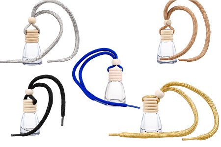 Bočica za osveživač automobila 4mL, kupasta sa drvenim zatvaračem i zakačkom - 25 kom-grupa_slika