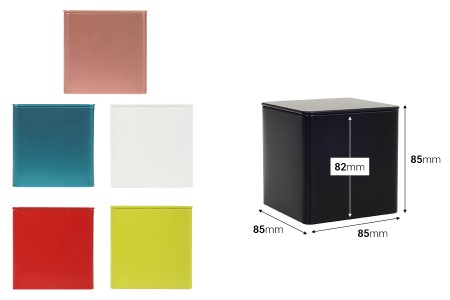 Četvrtasta metalna kutija za odlaganje 85x85x85mm, više boja-dimenzije_slike