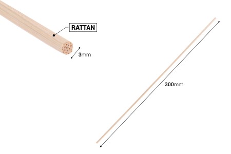 Ratan štapići 3x300 mm za osveživač prostora - 100 kom-2