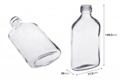 Staklena pljosnata obla flaša 200mL - 40 kom