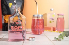 Staklena pljosnata obla flaša 200mL - 40 kom