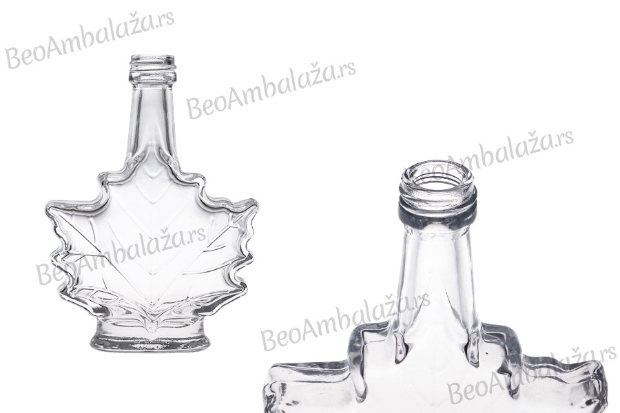 Staklena flaša 50 ml (PP18) u obliku lista – 6 kom