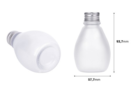 Staklena bočica 100 ml peskirana sa aluminijumskim zatvaračem – 6 kom-2
