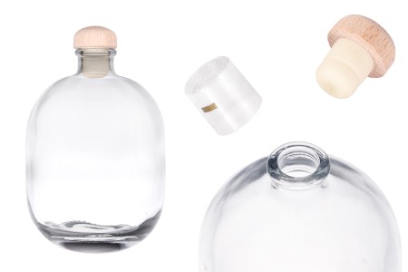 Elegantna bočica 500 ml sa čepom i termoskupljajućom kapicom-slika_proizvoda