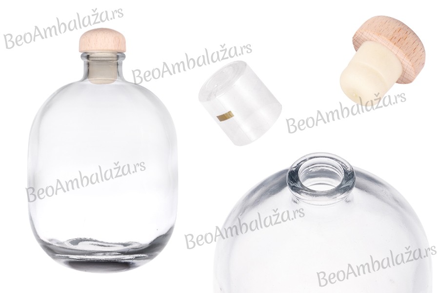 Elegantna bočica 500 ml sa čepom i termoskupljajućom kapicom