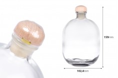 Elegantna bočica 500 ml sa čepom i termoskupljajućom kapicom