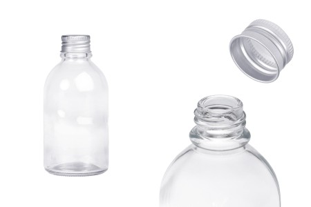 Staklena bočica okrugla 100 ml sa aluminijumskim zatvaračem – 6 kom-slika_proizvoda