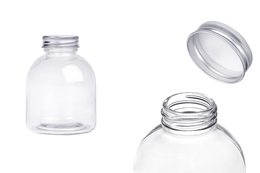 Staklena bočica okrugla 300 ml sa aluminijumskim zatvaračem - 6 kom Staklena bočica okrugla 300 ml sa aluminijumskim zatvaračem - 6 kom