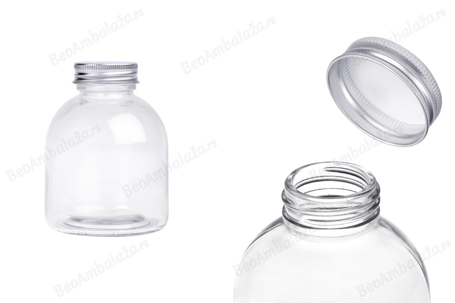 Staklena bočica okrugla 300 ml sa aluminijumskim zatvaračem - 6 kom-slika_proizvoda