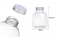 Staklena bočica okrugla 300 ml sa aluminijumskim zatvaračem - 6 kom
