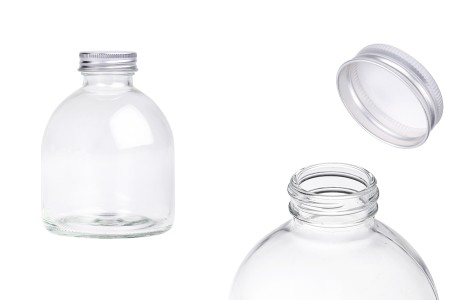 Staklena bočica okrugla 500 ml sa aluminijumskim zatvaračem - 6 kom-1