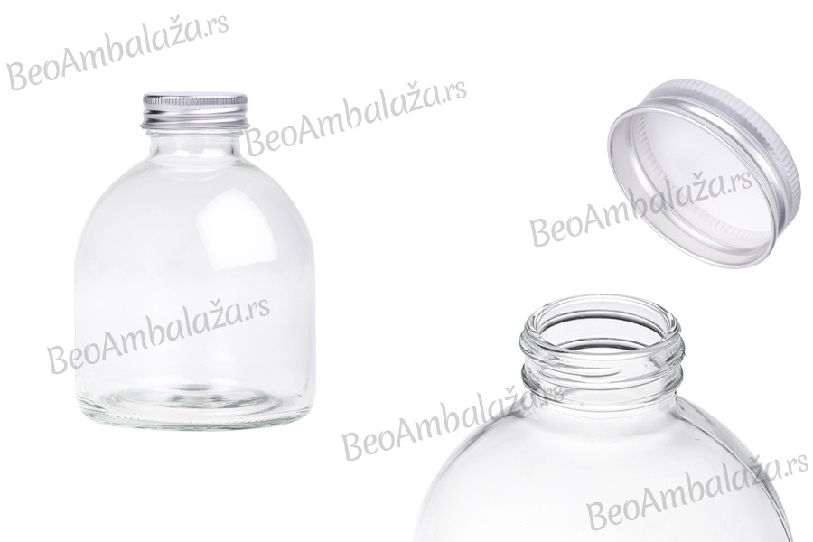Staklena bočica okrugla 500 ml sa aluminijumskim zatvaračem - 6 kom