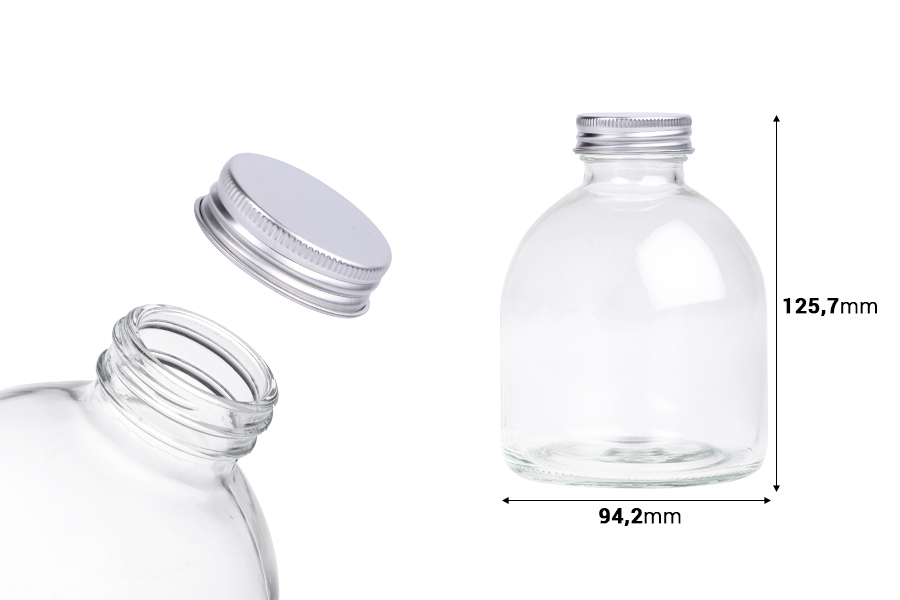 Staklena bočica okrugla 500 ml sa aluminijumskim zatvaračem - 6 kom Staklena bočica okrugla 500 ml sa aluminijumskim zatvaračem - 6 kom