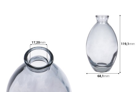 Staklena siva bočica 200 ml za osveživač prostora-dimenzije_slike