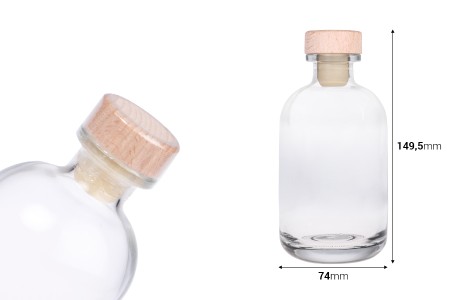 Elegantna bočica 250 ml sa čepom i termoskupljajućom kapicom-dimenzije_slike
