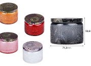 Staklena teglica sa reljefom 120 ml cilindrična sa aluminijumskim zatvaračem u različitim bojama Staklena teglica sa reljefom 120 ml cilindrična sa aluminijumskim zatvaračem u različitim bojama