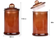 Staklena tegla 150 ml karamel sa staklenim poklopcem i hermetičkim zatvaranjem Staklena tegla 150 ml karamel sa staklenim poklopcem i hermetičkim zatvaranjem