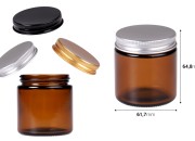 Staklena tegla 100ml karamel sa aluminijumskim zatvaračem i unutrašnjom zaptivkom - 6 kom